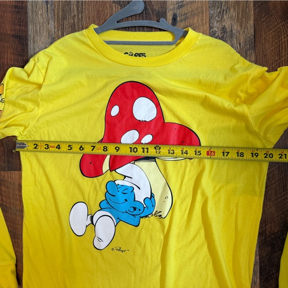 Smurfs Mushroom Long Sleeve T Shirt Medium Lazy Smurf - Picture 5 of 6